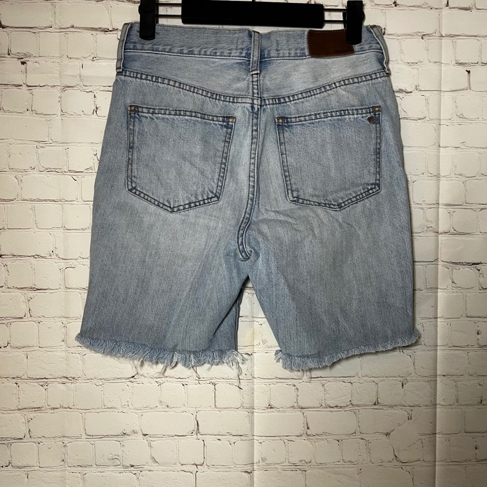 Madewell The Perfect Summer Jean Light Wash High Rise Raw Hem Denim Shorts 26 - Picture 2 of 4